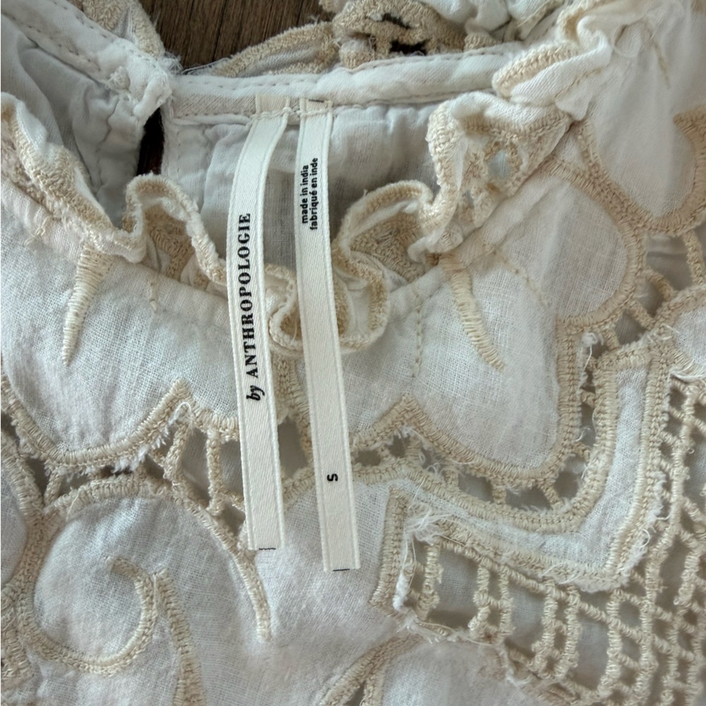 Anthropologie Cream Lace Blouse - Picture 4 of 4